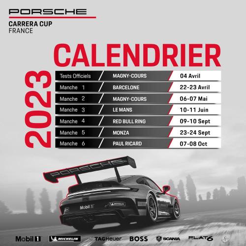 Calendrier porsche carrera cup france 2023