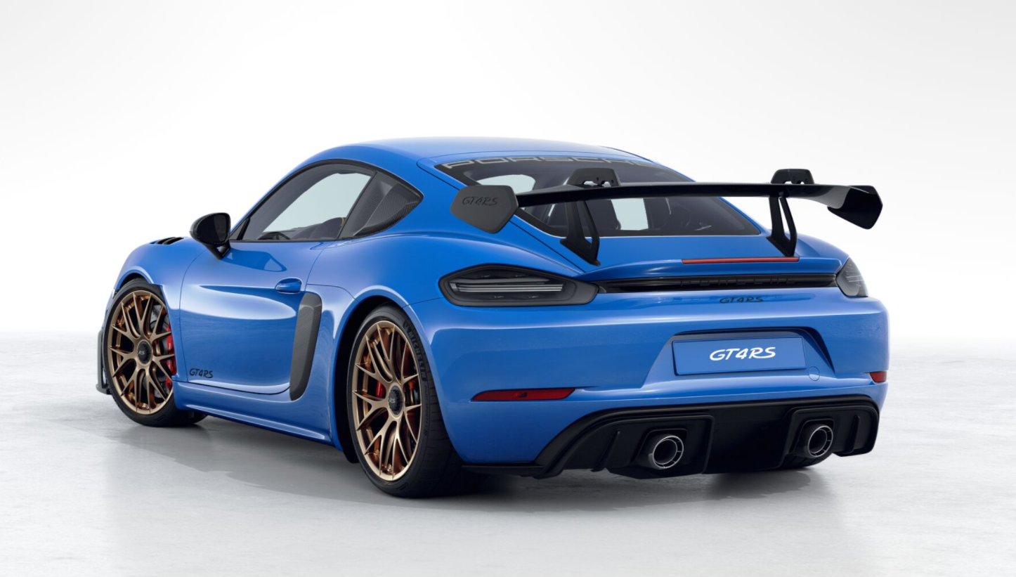 Cayman gt4 rs bleu requin jantes neodyme or