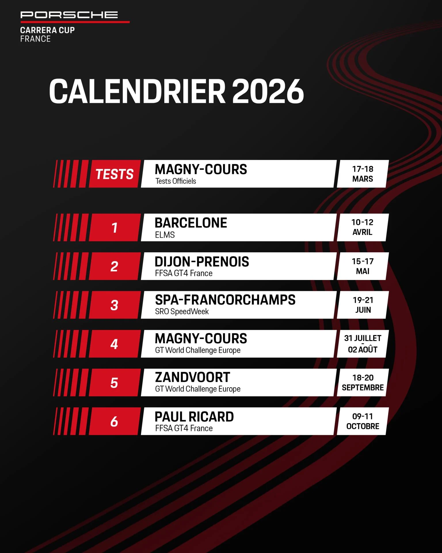 Pccf calendrier 2026 hybride