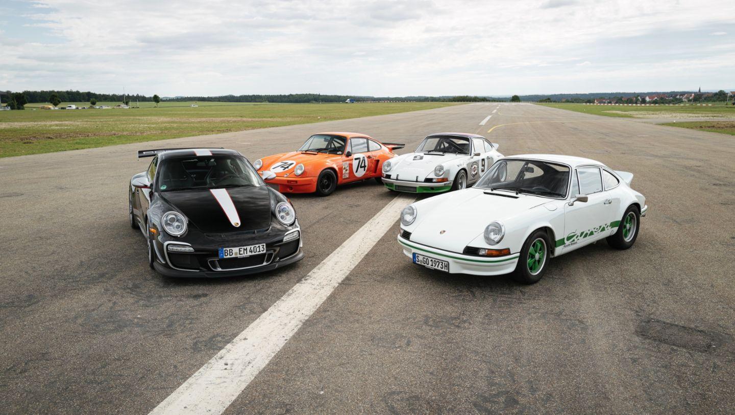 Voyage dans le passé avec Walter Röhrl et Timo Bernhard avec quatre Porsche