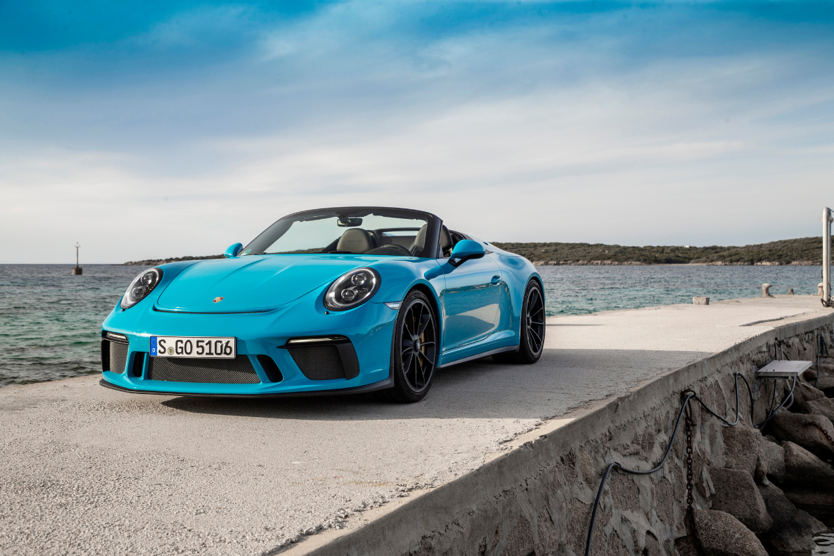 Porsche 911 speedster bleu miami