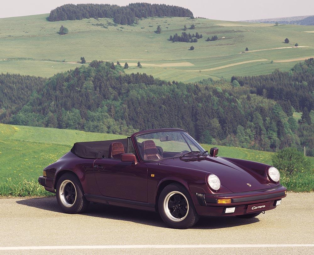 Porsche 911 type g carrera 3 2 cabriolet face profil violet