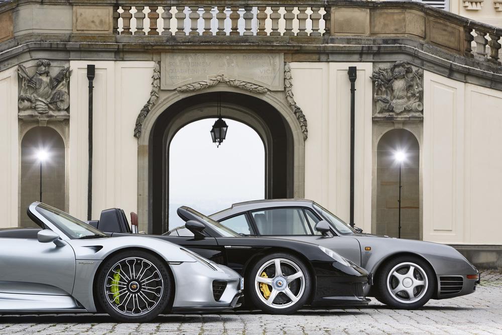 Porsche 959 carrera gt et 918 spyder profil