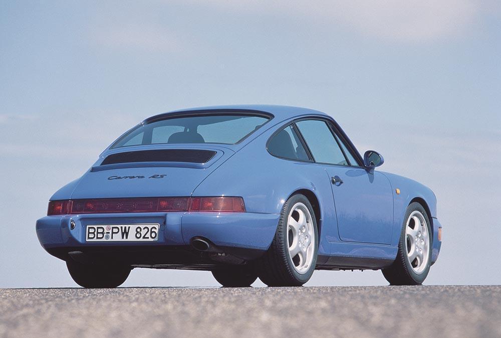 Porsche 964 carrera rs bleu arriere