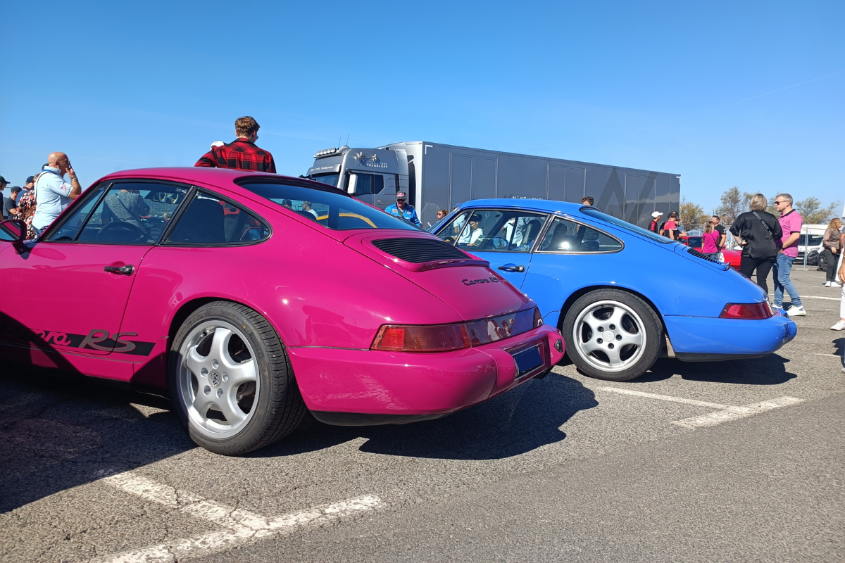 Porsche 964 rs bleu maritime et rubystar flat 6 magazine