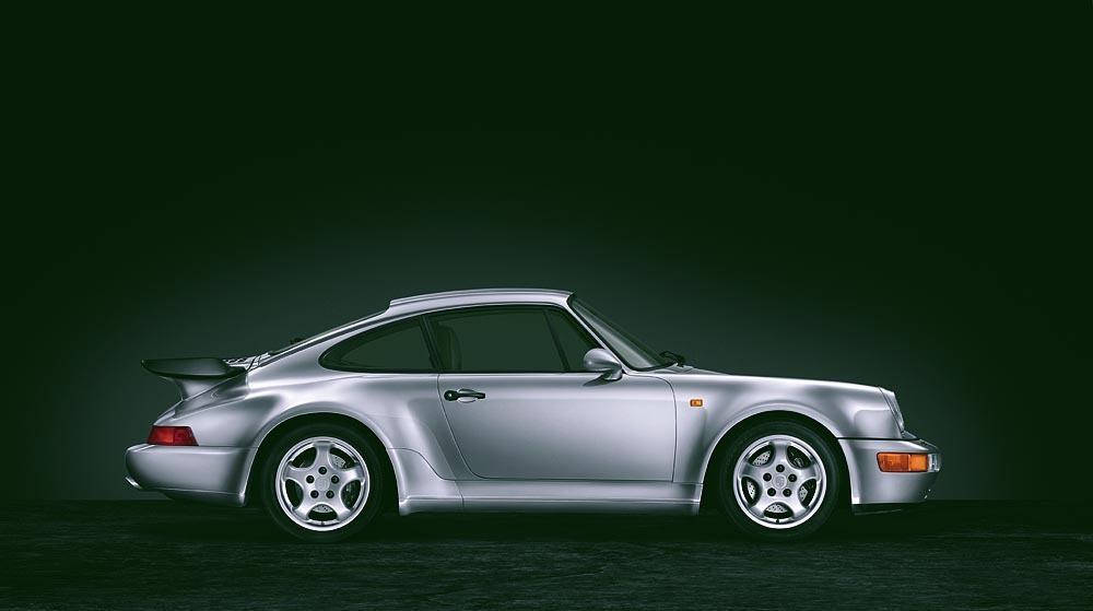 Porsche 964 turbo 3 3 gris profil