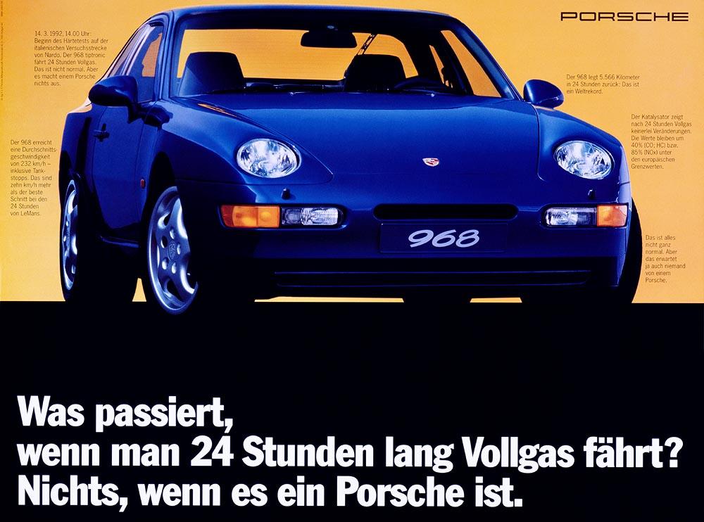 Porsche 968 bleue avant pub