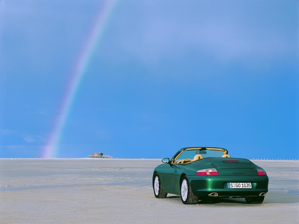 Porsche 996 cabriolet vert arrier