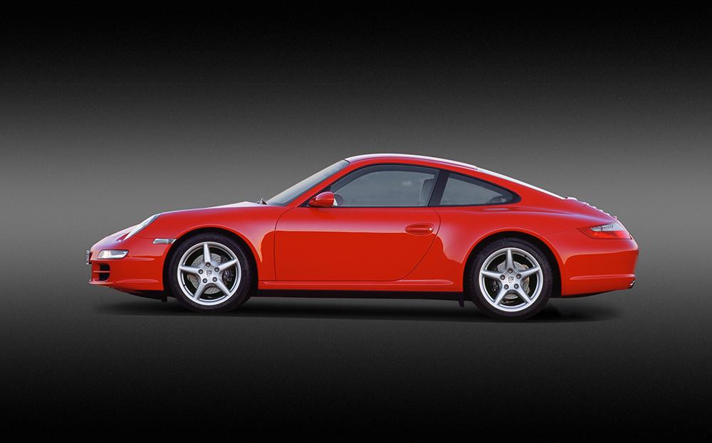 Porsche 997 carrera rouge indien profil