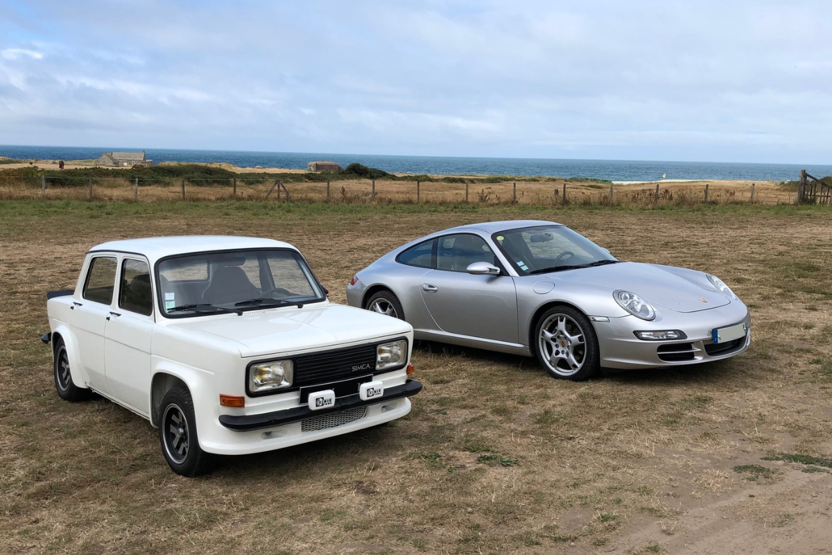 Porsche 997 et simca 1000