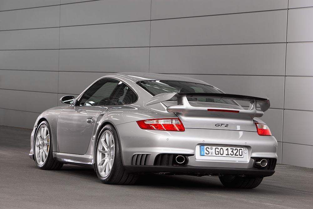 Porsche 997 gt2 gris arriere