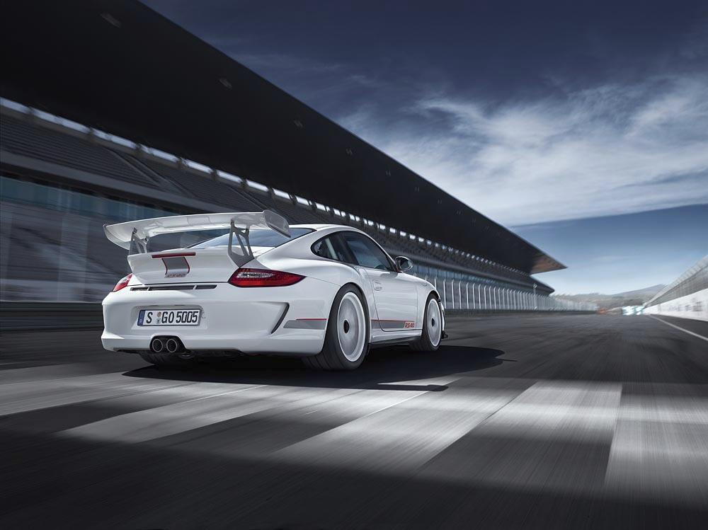 Porsche 997 gt3 rs 4 0 arriere blanc