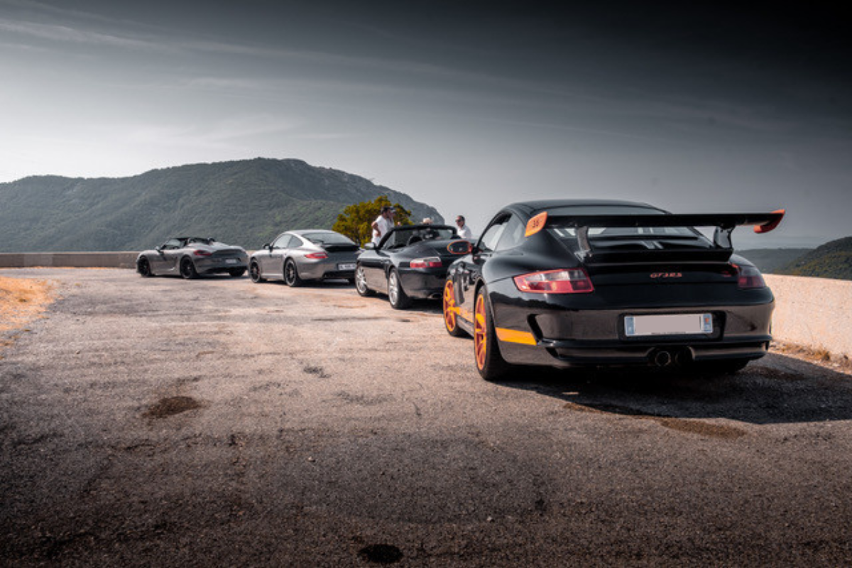Porsche 997 gt3 rs noire orange