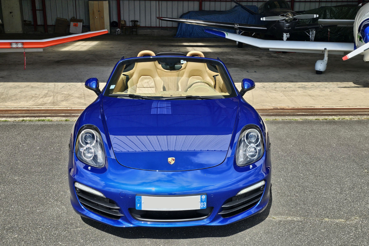 Porsche boxster s 981 bleu aqua