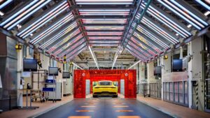 new light tunnel at porsche s zuffenhausen plant